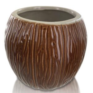 Descriptif du Tiki Coconut  verre en céramique : Référence : 5479 1 pièce Dimensions : H.10,5 cm Ø9,2 cm Contenance : 45 cl Matière : Céramique Couleur : Marron Compatible lave-vaisselle Éviter les chocs thermiques