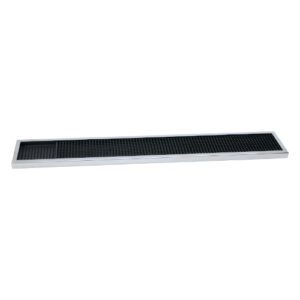 Descriptif du Tapis de Bar caoutchouc PM Inox : Tapis antidérapant idéal pour bars et restaurants Dimensions : 60 x 8,4 cm Conçu pour la préparation de cocktails Facile à nettoyer, compatible lave-vaisselle Collection Barman, l'allié de vos créations Ref : 5502B Contours Inox