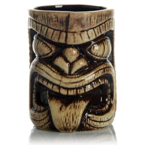 Set 3 mugs Tiki- verres cocktails en céramique – Lot de 3 – H. 12,7 à 18 cm Ø7 à 9 cm – 48 + 35 + 50 cl