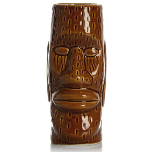 Descriptif du Tiki Tête de Moaï verres en céramique : Référence : 5581 1 pièce Dimensions : H.16,6 cm Ø6,1 cm Contenance : 43 cl Matière : Céramique Couleur : Marron Compatible lave-vaisselle Éviter les chocs thermiques