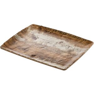 Plateau Sierra Géant Mélamine : Assiettes légères et résistantes aux chocs Résistantes à la chaleur jusqu'à 100°C 1 pièce Dimensions : 53 cm x 32,5 cm H 2,2 cm Référence : 5669 Matière : mélamine Couleur : imitation bois Compatible lave-vaisselle