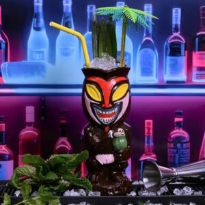Tiki Fortune assortis- verres cocktails en céramique – Lot de 3 – H.18 cm Ø7,3 cm 40 cl
