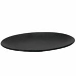 Descriptif des Assiettes Ovales Noires mate GM Mélamine : Assiettes légères et résistantes aux chocs Résistantes à la chaleur jusqu'à 100°C 6 pièces Dimensions : 35 X 26 cm Référence : 5658 Matière : mélamine Couleur : noir Compatible lave-vaisselle