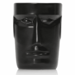 Tiki Moaï noir – verre cocktail en céramique – Lot de 1 – H.12,3 cm Ø8,8 cm 50 cl