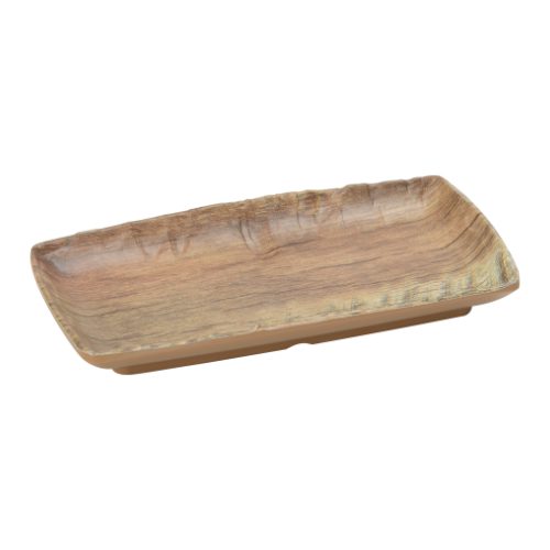 Descriptif des Plateaux Sierra mini Mélamine : Assiettes légères et résistantes aux chocs Résistantes à la chaleur jusqu'à 100°C 6 pièces Dimensions : 5,4 X 8,9 cm H 2 cm Référence : 5714 Matière : mélamine Couleur : imitation bois Compatible lave-vaisselle
