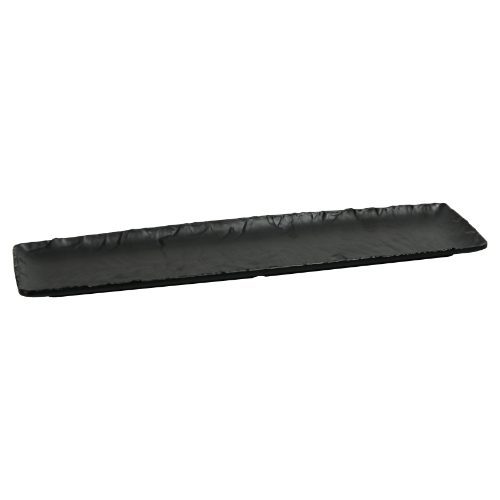Descriptif des  Plateau Noir Maxi Mélamine : Assiettes légères et résistantes aux chocs Résistantes à la chaleur jusqu'à 100°C 6 pièces Dimensions : 53 cm x 16,2 cm H 2,2 cm Référence : 5719 Matière : mélamine Couleur : noir Compatible lave-vaisselle
