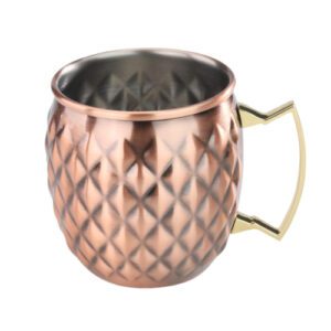 Descriptif du Mug Bronze  : Référence : 5794 1 pièce Dimensions : H.9,8 cm Ø8,6 cm Contenance : 47 cl Matière : Acier inoxydable Couleur : Bronze vieilli Incompatible lave-vaisselle