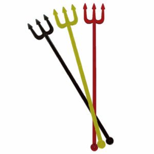 Descriptif des Mélangeurs Trident  : 200 pièces Dimensions : H. 19 cm Référence : 7067 Matière : Plastique - réutilisable Couleur : multicolore