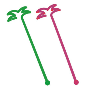 Descriptif des Mélangeurs Palmeraie  : 200 pièces Dimensions : H. 18 cm Référence : 7068 Matière : Plastique - réutilisable Couleur : Multicolore