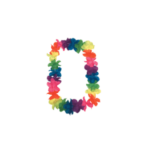 Descriptif des Colliers fleurs flashy  : 12 pièces Dimensions : L. 1 mètre Référence : 7211 élastique Matière : Tissu Couleur : multicolore