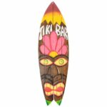 Planche surf Tiki Bar – Décoration murale – lot de 1 – L. 100 cm