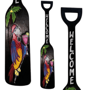 Pagaie Tiki Bar Perroquet – Décoration murale – lot de 1 – L. 100 cm