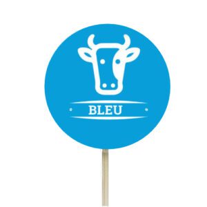 Descriptif des Piques cuisson papier bleu : piques à burger cuisson bleu 250 pièces Dimensions : ø4 cm Référence : 7431B Matière : Bambou/Papier Couleur : Bleu