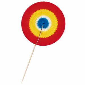 Descriptif des Roues papier : 200 pièces Dimensions :ø 15 cm Référence : 770 Matière : Bambou/Papier Couleur : Multicolore