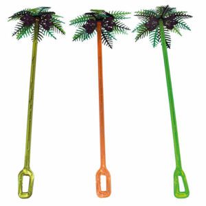 Descriptif des Mélangeurs Palmiers coco : 200 pièces Dimensions : H. 25 cm Référence : 891 Matière : Plastique - réutilisable Couleur : multicolore