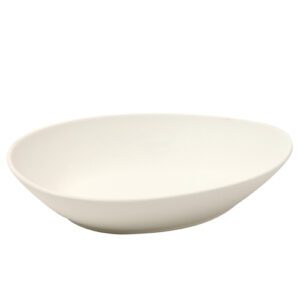 assiettes galet creuses blanches : Référence : 5288 4 pièces Dimensions : 25 x 22,5 cm H. 5,2 cm Matière : céramique Couleur : blanc Compatible lave-vaisselle