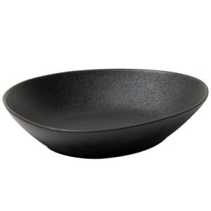 assiettes Galet creuses noires : Référence : 5289 6 pièces Dimensions : 25 x 22,5 cm H.5,2 cm Matière : céramique Couleur : noir Compatible lave-vaisselle