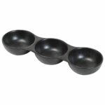 Bols 3 compartiments noirs – lot de 6 – 24 x 7,5 cm H.3,5 cm