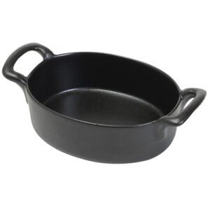 plats à gratin noirs : Référence : 5322 6 pièces Dimensions : 13 x 10 cm H.4 cm Matière : céramique Couleur : noir Compatible lave-vaisselle Incompatible four