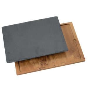 planche teck + ardoise