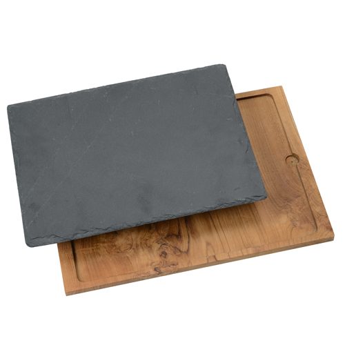 planche teck + ardoise