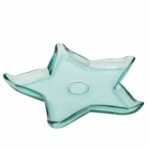 Assiettes en verre recyclé « étoile de mer » – lot de 4 – L.27 cm