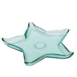 assiettes étoile de mer : Référence : 5347 4 pièces Dimensions : L.27 cm Matière : verre recyclé Couleur : transparent Compatible lave-vaisselle (jusqu'à 70°C) Incompatible micro-ondes