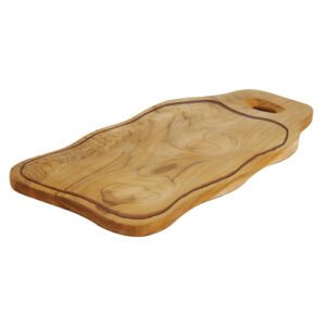 Planche Teck rainurée : Référence : 5413R 1 pièce Dimensions : 40 x 21 cm - épaisseur 1,9 cm Rainure tout le long de la planche Matière : Teck Couleur : bois Incompatible lave-vaisselle et micro-ondes