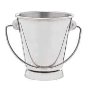mini seau : Référence : 5452 12 pièces Dimensions : H.6,5 cm Ø7 cm Contenance : 12 cl Matière : inox Couleur : argenté Compatible lave-vaisselle Incompatible micro-ondes