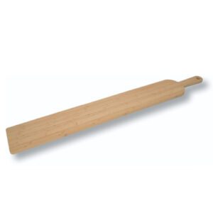Planche bambou GM : Référence : 5455 1 pièce Dimensions : 100 x 14 cm - épaisseur 1,5 cm Matière : bois (bambou) Couleur : beige Incompatible lave-vaisselle et micro-ondes