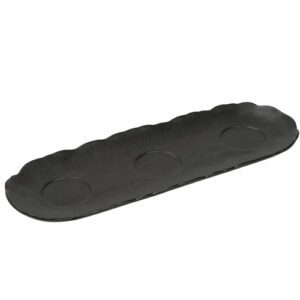 support de petit bol : Référence : 5518 1 pièce Dimensions : H. 2,5 cm ; 32,3 x 11,5 cm Matière : céramique Couleur : noir Compatible lave-vaisselle Petits bols vendus séparément (références 5516 et/ou 5517)
