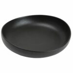 Assiettes creuses noires  (grand modèle) – lot de 4 – 25,7 x 25 cm H.6,2 cm