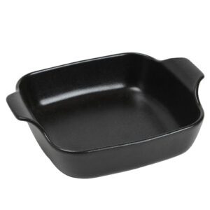 plat noir : Référence : 5551 1 pièce Dimensions : 17,7 x 14,3 cm H.4 cm Matière : céramique Couleur : noir Compatible lave-vaisselle Incompatible four