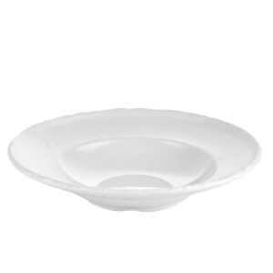 Assiette Pasta Blanche Mélamine: 6 pièces Dimensions : Ø 26 cm - H 5.2 cm  Matière : Mélamine Couleur : Blanche Référence : 5664 Compatible lave-vaisselle et micro-ondes