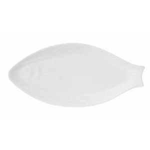 Assiettes poisson en mélamine : Référence : 5852 6 pièces Dimensions : 40,5 x 18,5 cm Matière : mélamine Couleur : blanc Compatible lave-vaisselle Incompatible micro-ondes