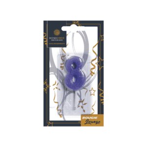 Descriptif de la BOUGIE LOUNGE CHIFFRE 8 : Chiffre 8 Boite de 25 blisters Dimensions : H. 4.5 cm Référence : 1018 Matière : Cire Couleur : Multicolore spéciale revente Boulangerie/Pâtisserie Possibilité de prêt de présentoir sous condition