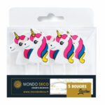 5 bougies Licorne – A l’unité ou boite de 25