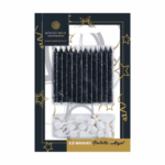 12 bougies noires pailletées – A l&rsquo;unité ou boite de 25