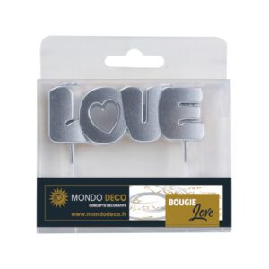 Bougie Love L.8,3 cm – Coloris au choix – A l’unité ou boite de 50