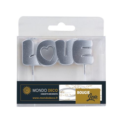 Bougie Love L.8,3 cm - Coloris au choix - A l’unité ou boite de 50 – Image 2
