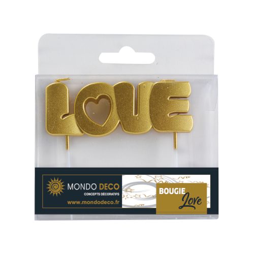Bougie Love L.8,3 cm - Coloris au choix - A l’unité ou boite de 50 – Image 3