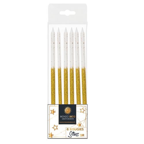 6 bougies Strass H.10cm - A l'unité ou boite de 20 blisters – Image 3
