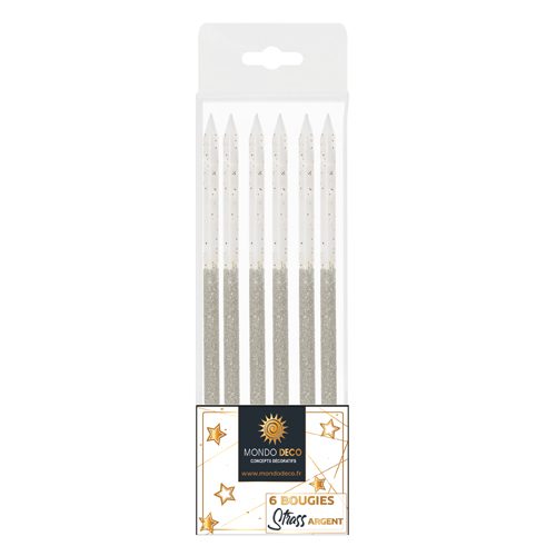 6 bougies Strass H.10cm - A l'unité ou boite de 20 blisters – Image 2