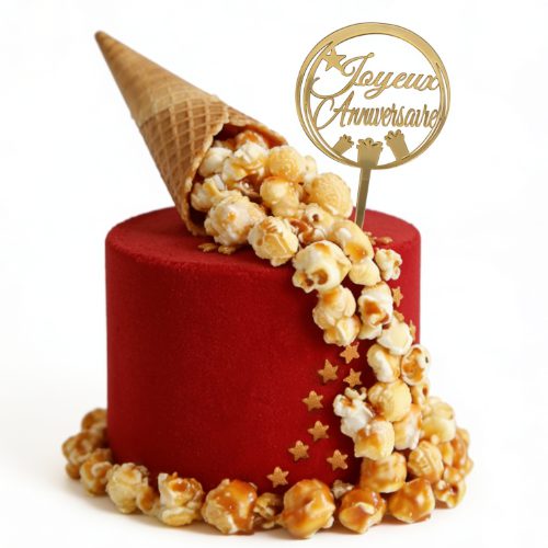 Cake Topper Joyeux anniversaire - A l’unité ou boite de 24 – Image 2