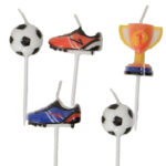 5 bougies thème football – A l&rsquo;unité ou boite de 25 blisters