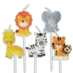 5 bougies Jungle en forme d&rsquo;animaux – A l&rsquo;unité ou boite de 25 blisters