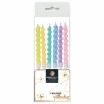 6 bougies pastel grosses torsades H.8,1cm – A l&rsquo;unité ou boite de 25