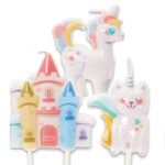 3 bougies univers licorne – A l’unité ou boite de 25