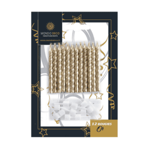 12 bougies or ou argent – A l’unité ou boite de 25 blisters