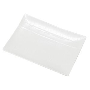 assiettes rectangle Zen PM : 5 pièces Dimensions : 25,5 x 17,5 cm Matière : Céramique Couleur : Blanche Référence : 5259 Compatible lave-vaisselle et micro-ondes